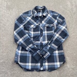 Black Diamond Mens Plaid Button Down Shirt Blue Navy White Size M Long Sleeve
